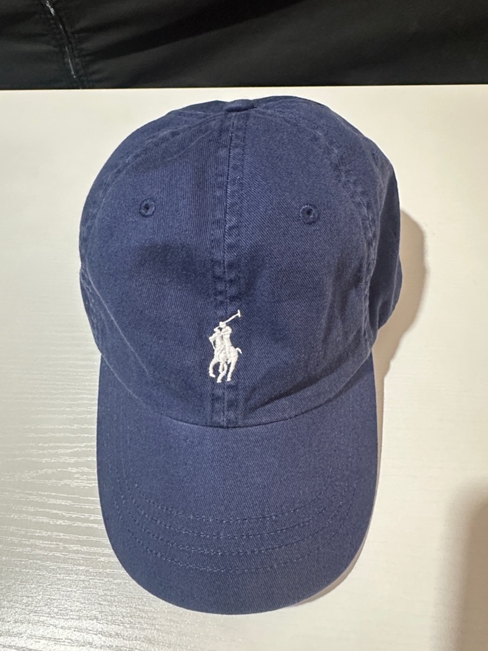 Ralph Lauren Navy Baseball Cap with White Polo Logo